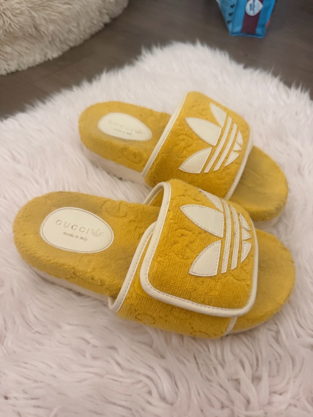 Gucci x Adidas Platform Slides